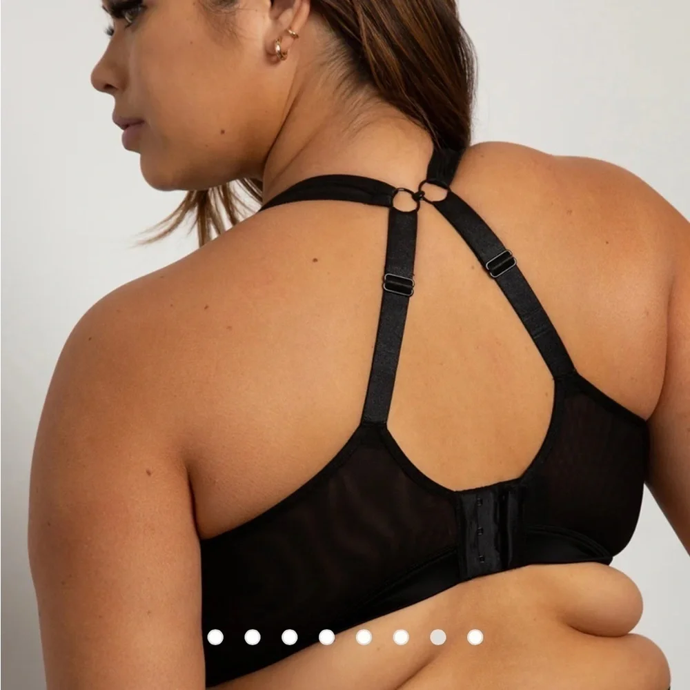 2/$30 Curvy Couture Black Sheer Mesh Bralette size large